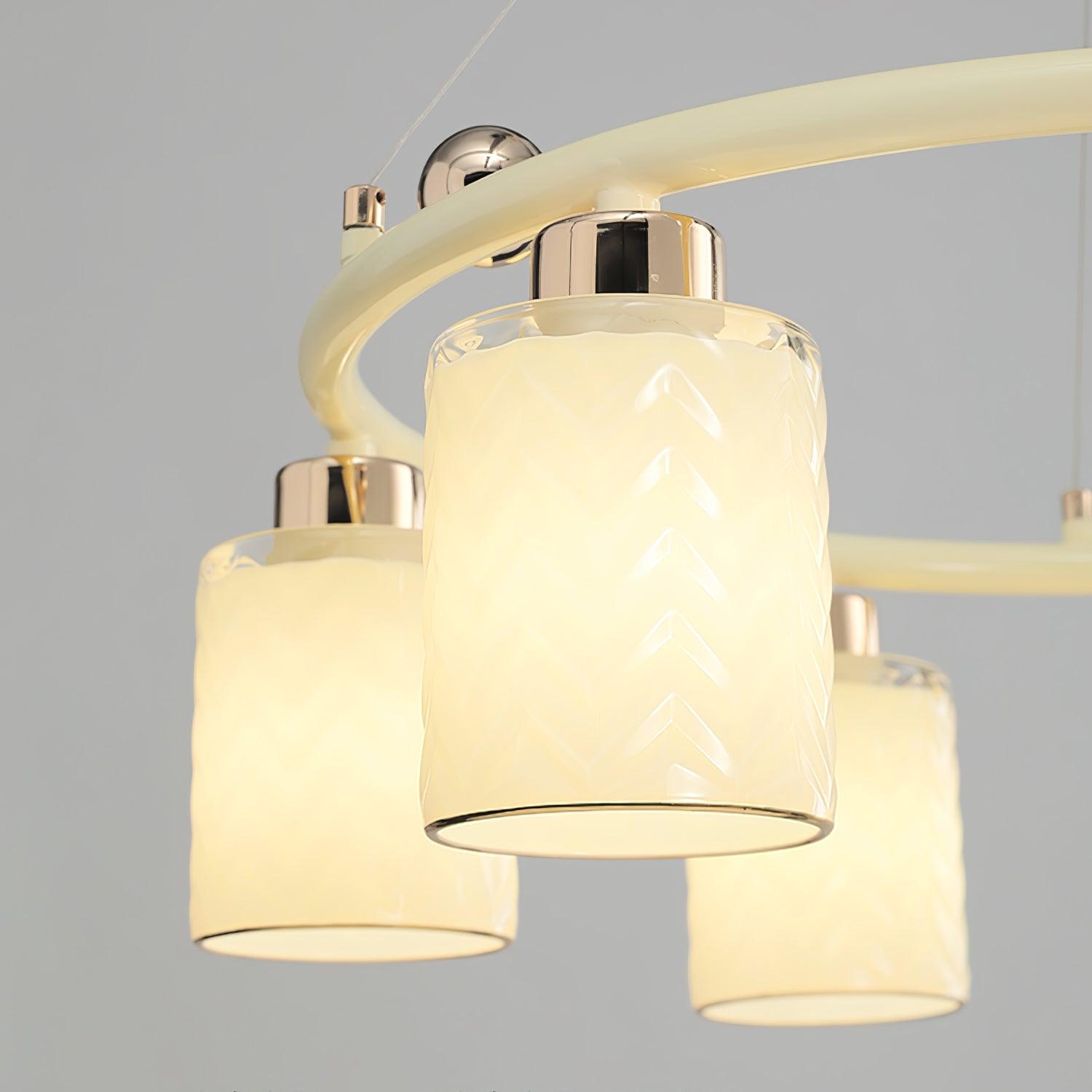 Alsile Japandi Style Glass Chandelier - Lamp Outdoor