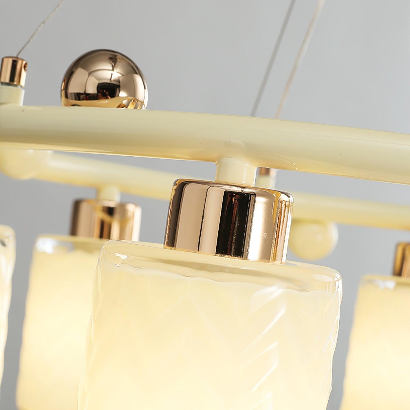 Alsile Japandi Style Glass Chandelier - Lamp Outdoor