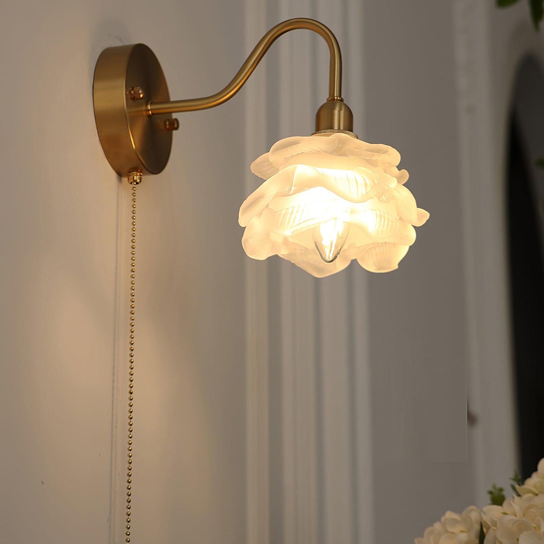 Rose Brass Wall Light - Lamp Outdoor