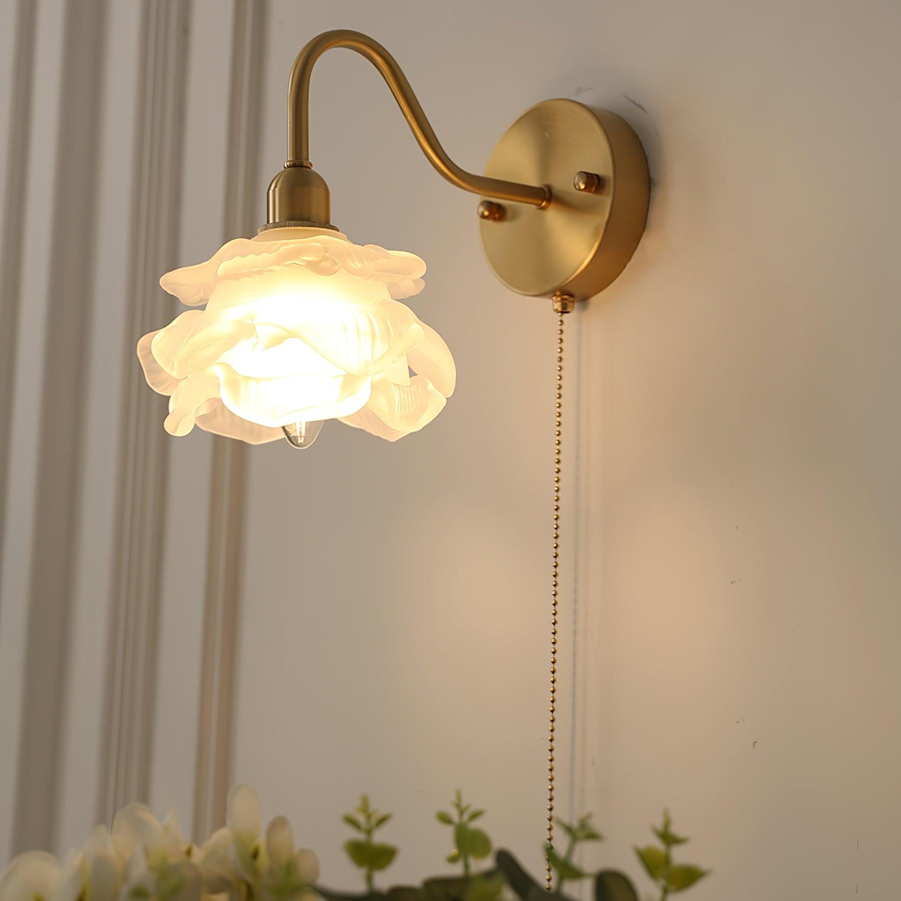 Rose Brass Wall Light - Lamp Outdoor