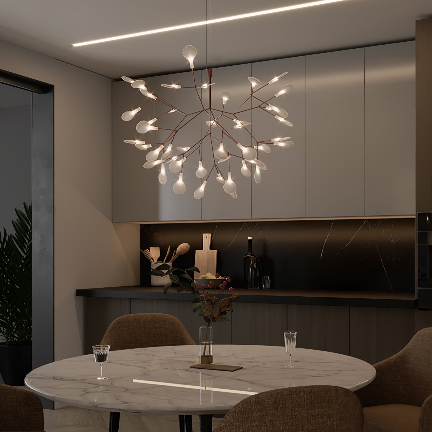 Rose Gold Firefly LED Chandelier - Lamp Outdoor