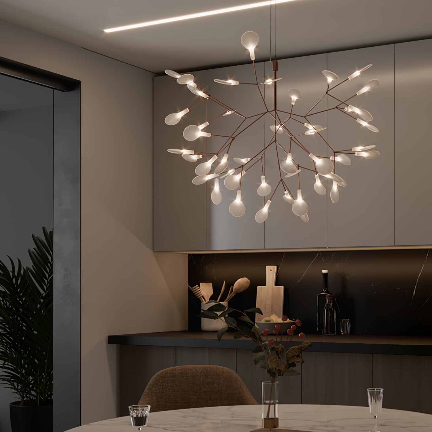 Rose Gold Firefly LED Chandelier - Lamp Outdoor