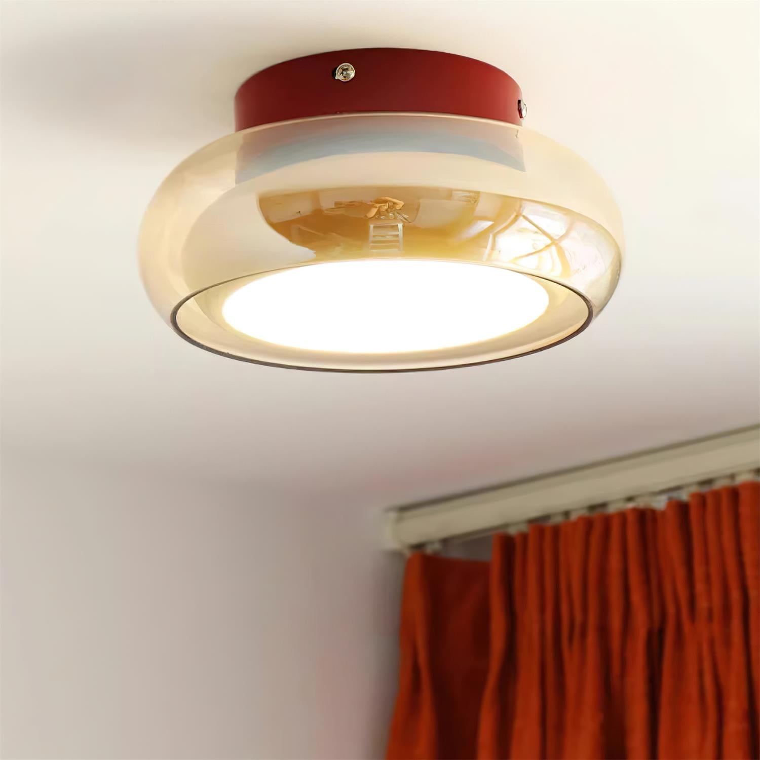 June Retro Glass Flush Mount Ceiling Light - Lamp Outdoor