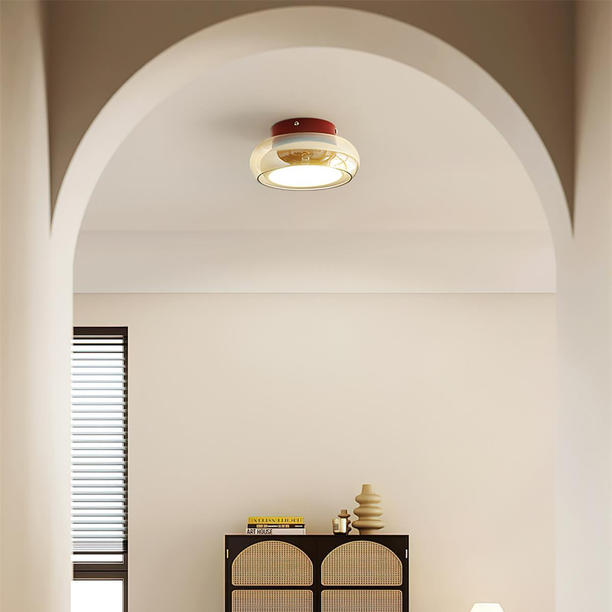 June Retro Glass Flush Mount Ceiling Light - Lamp Outdoor