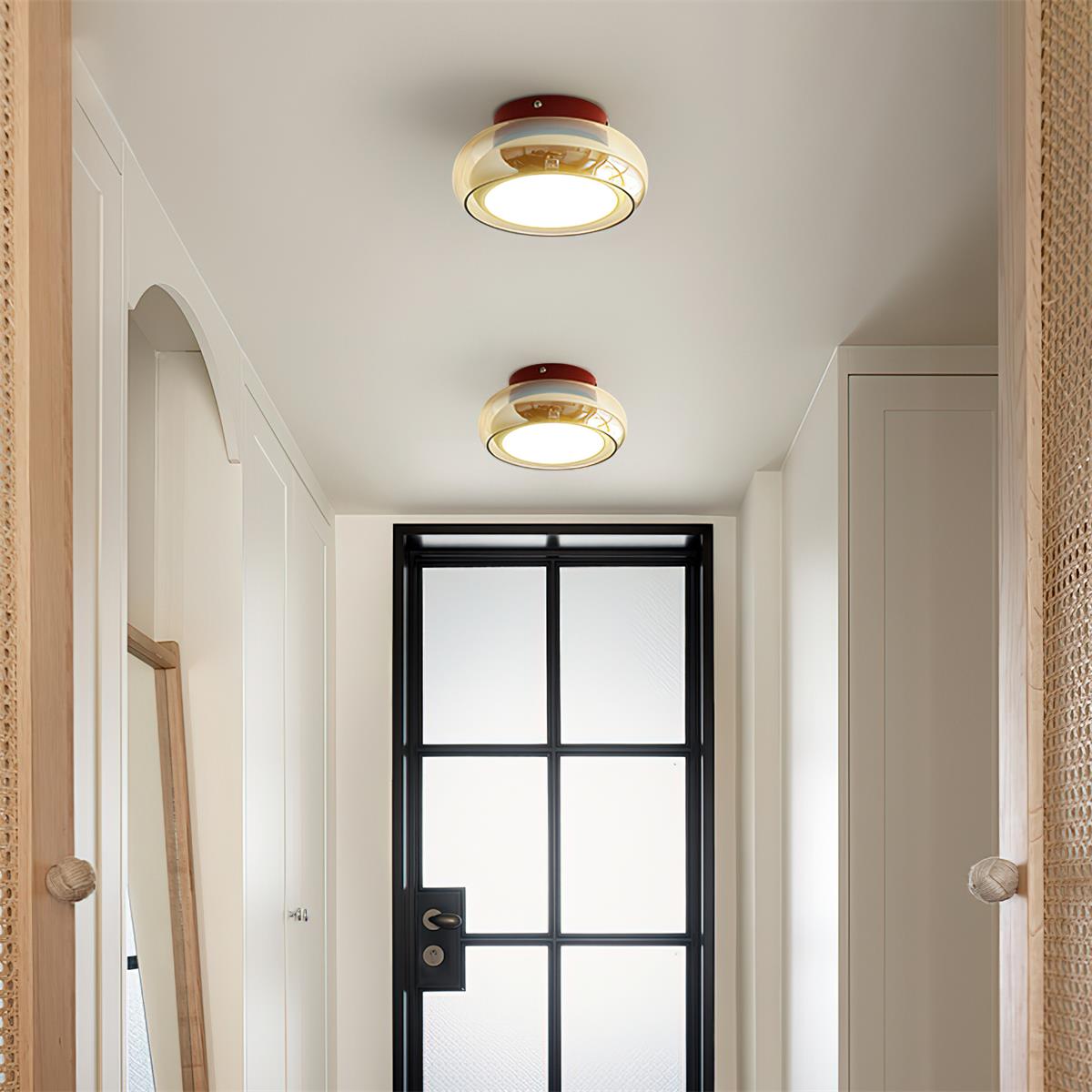 June Retro Glass Flush Mount Ceiling Light - Lamp Outdoor