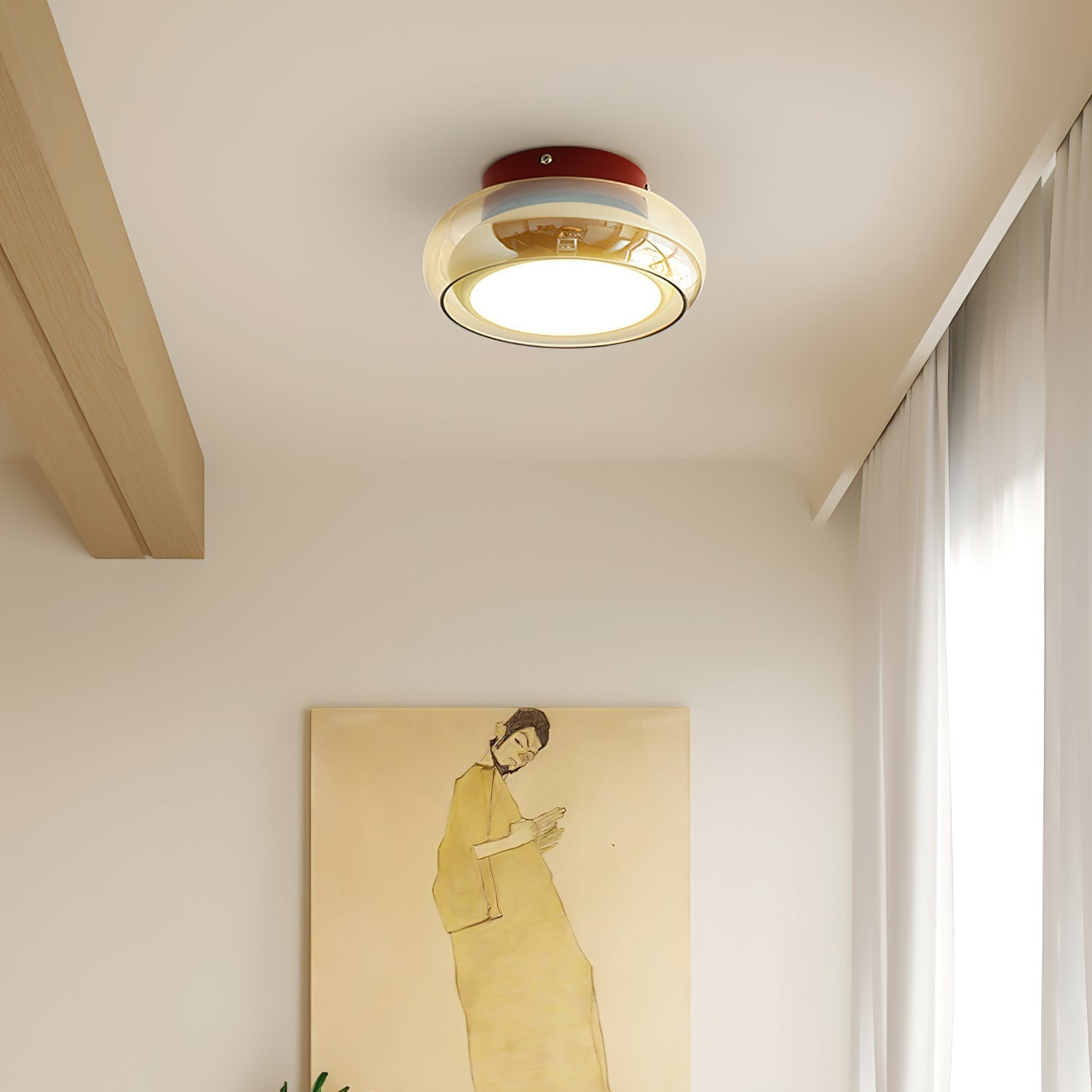June Retro Glass Flush Mount Ceiling Light - Lamp Outdoor