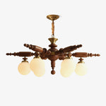 Olvenir Rustic Wood Glass Chandelier - Lamp Outdoor