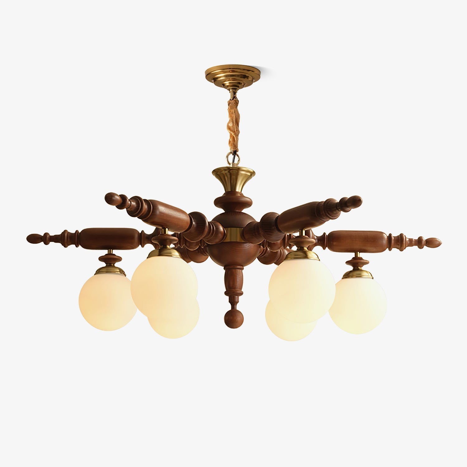 Olvenir Rustic Wood Glass Chandelier - Lamp Outdoor
