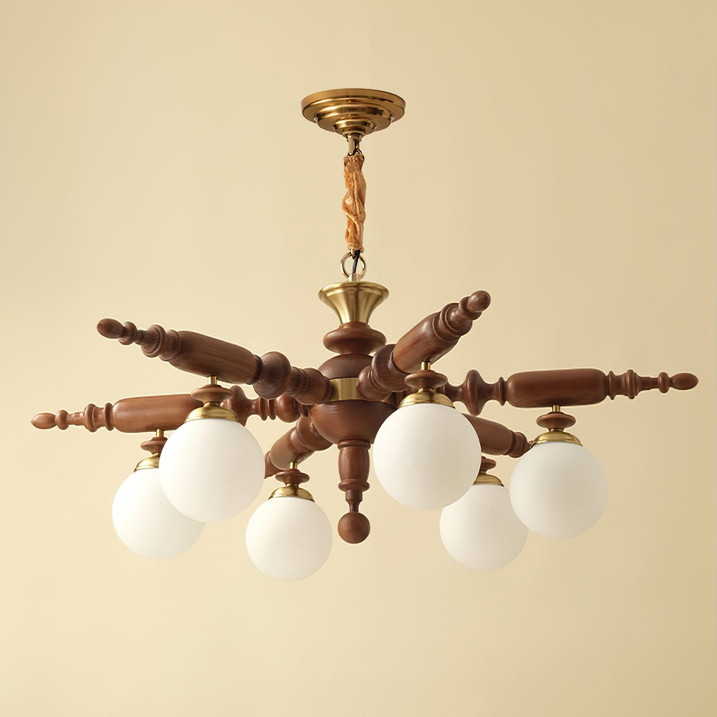 Olvenir Rustic Wood Glass Chandelier - Lamp Outdoor