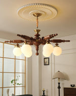 Olvenir Rustic Wood Glass Chandelier - Lamp Outdoor