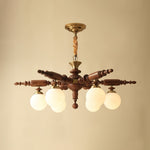 Olvenir Rustic Wood Glass Chandelier - Lamp Outdoor