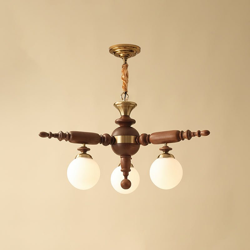 Olvenir Rustic Wood Glass Chandelier - Lamp Outdoor