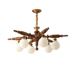Olvenir Rustic Wood Glass Chandelier - Lamp Outdoor