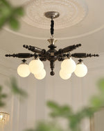 Olvenir Rustic Wood Glass Chandelier - Lamp Outdoor