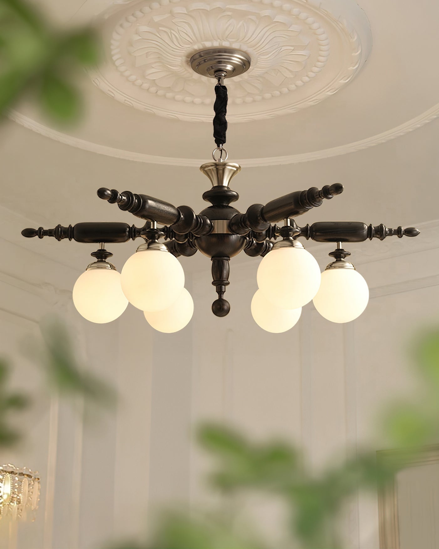 Olvenir Rustic Wood Glass Chandelier - Lamp Outdoor