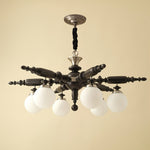 Olvenir Rustic Wood Glass Chandelier - Lamp Outdoor