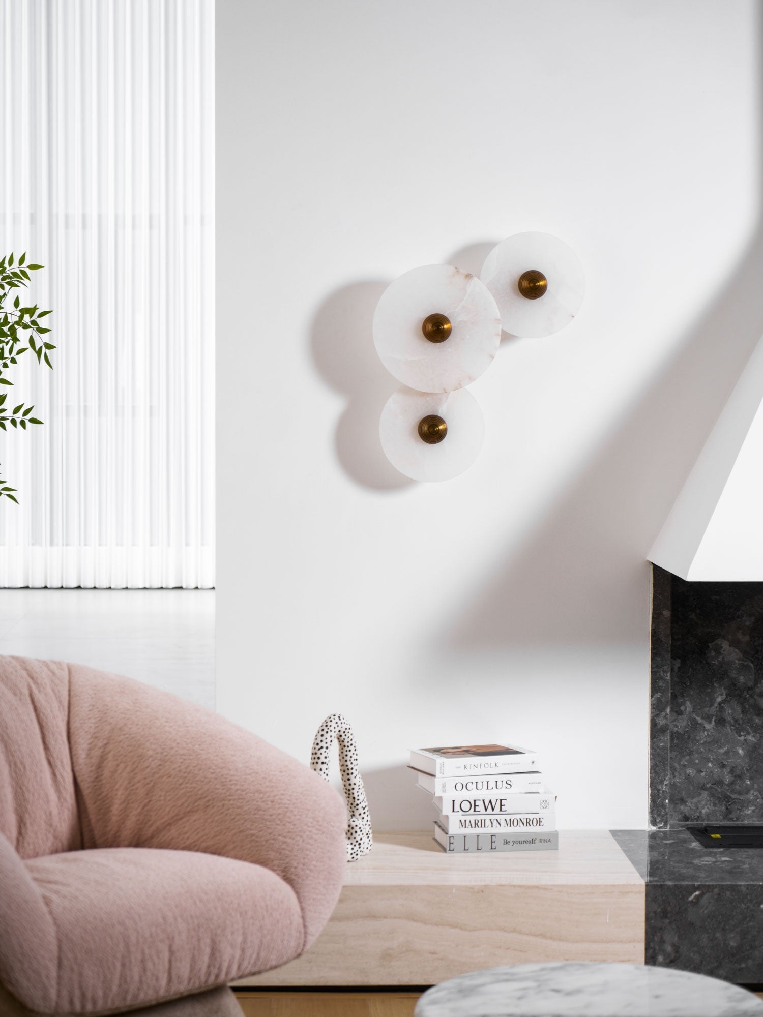 Selene Minimalist Alabaster Ceiling Light - Lamp Outdoor