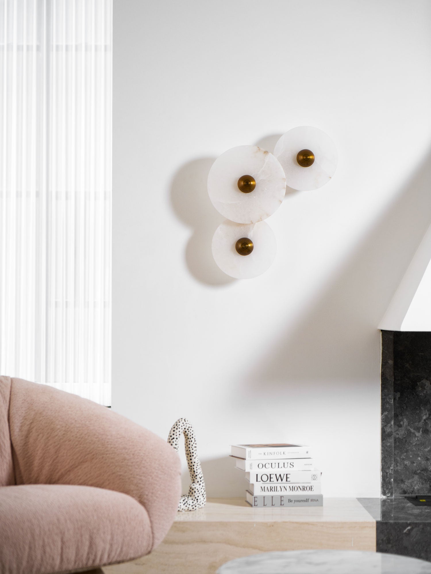 Selene Minimalist Alabaster Ceiling Light - Lamp Outdoor