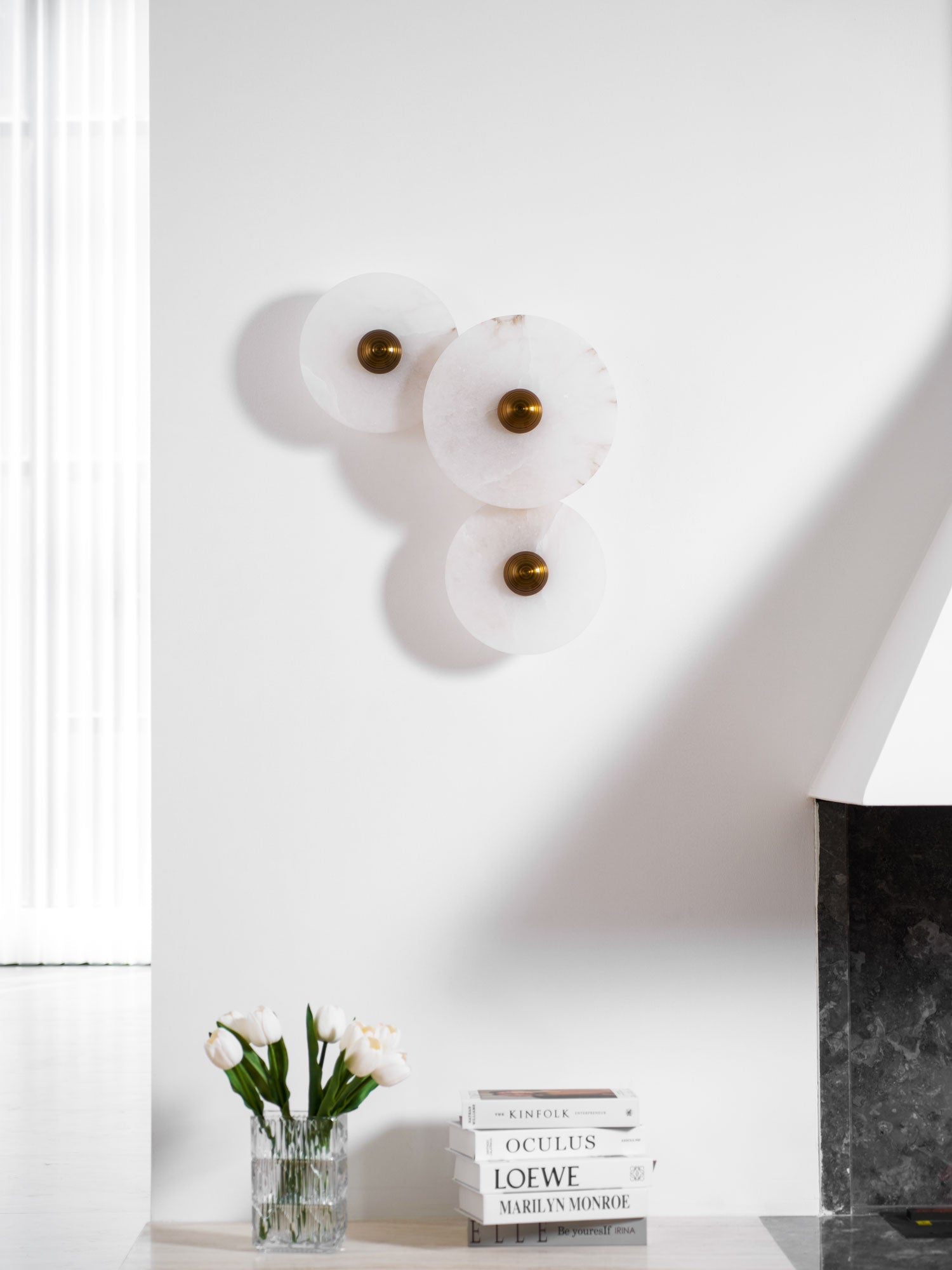 Selene Minimalist Alabaster Ceiling Light - Lamp Outdoor