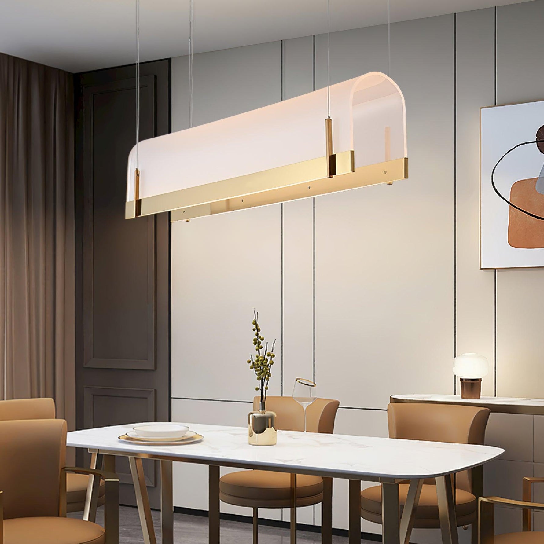 Cevinen Linear Gold Pendant Light - Lamp Outdoor