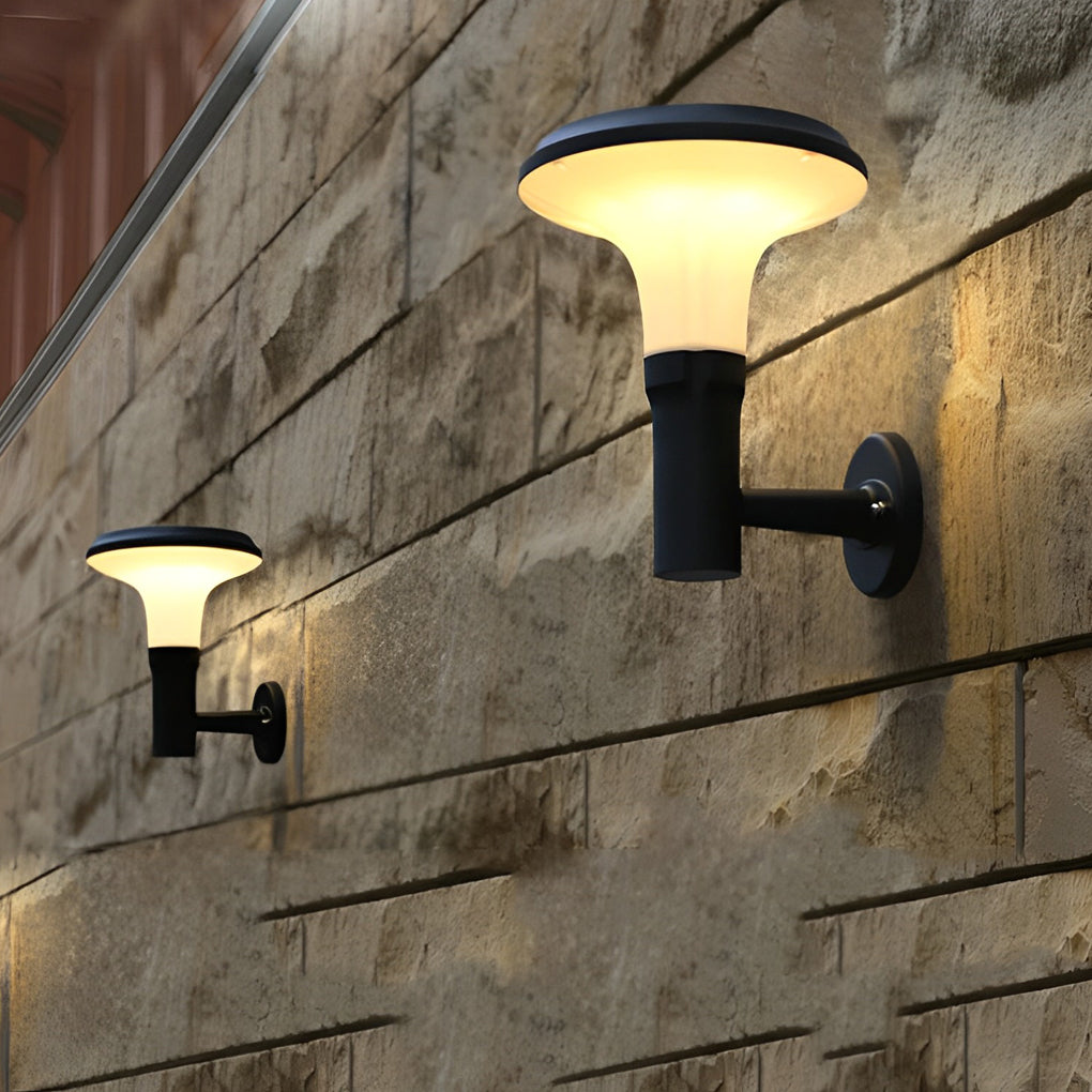 Round Flower LED Waterproof Black Modern Solar Wall Lamp Wall Sconces Lighting - Lamp Outdoor