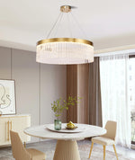 Round Halo Crystal Chandelier - Lamp Outdoor