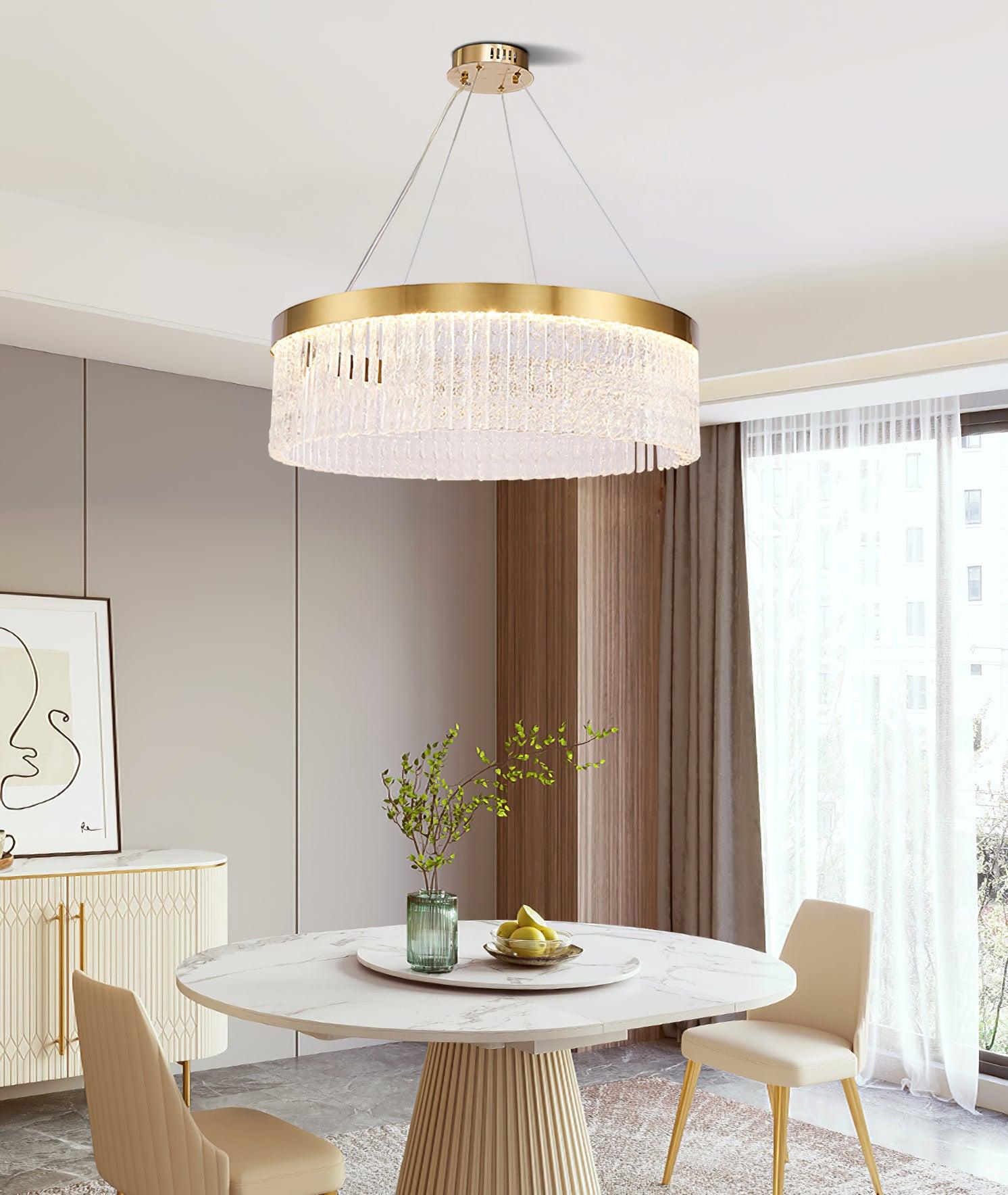 Round Halo Crystal Chandelier - Lamp Outdoor