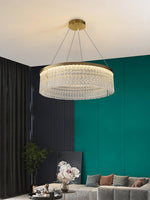 Round Halo Crystal Chandelier - Lamp Outdoor