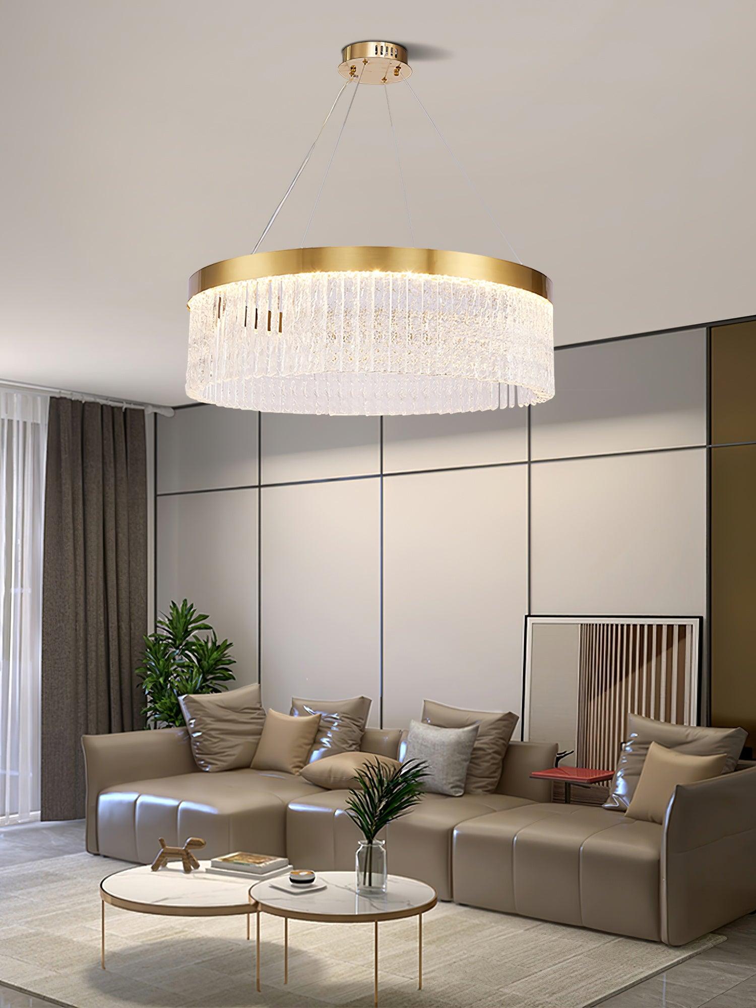 Round Halo Crystal Chandelier - Lamp Outdoor