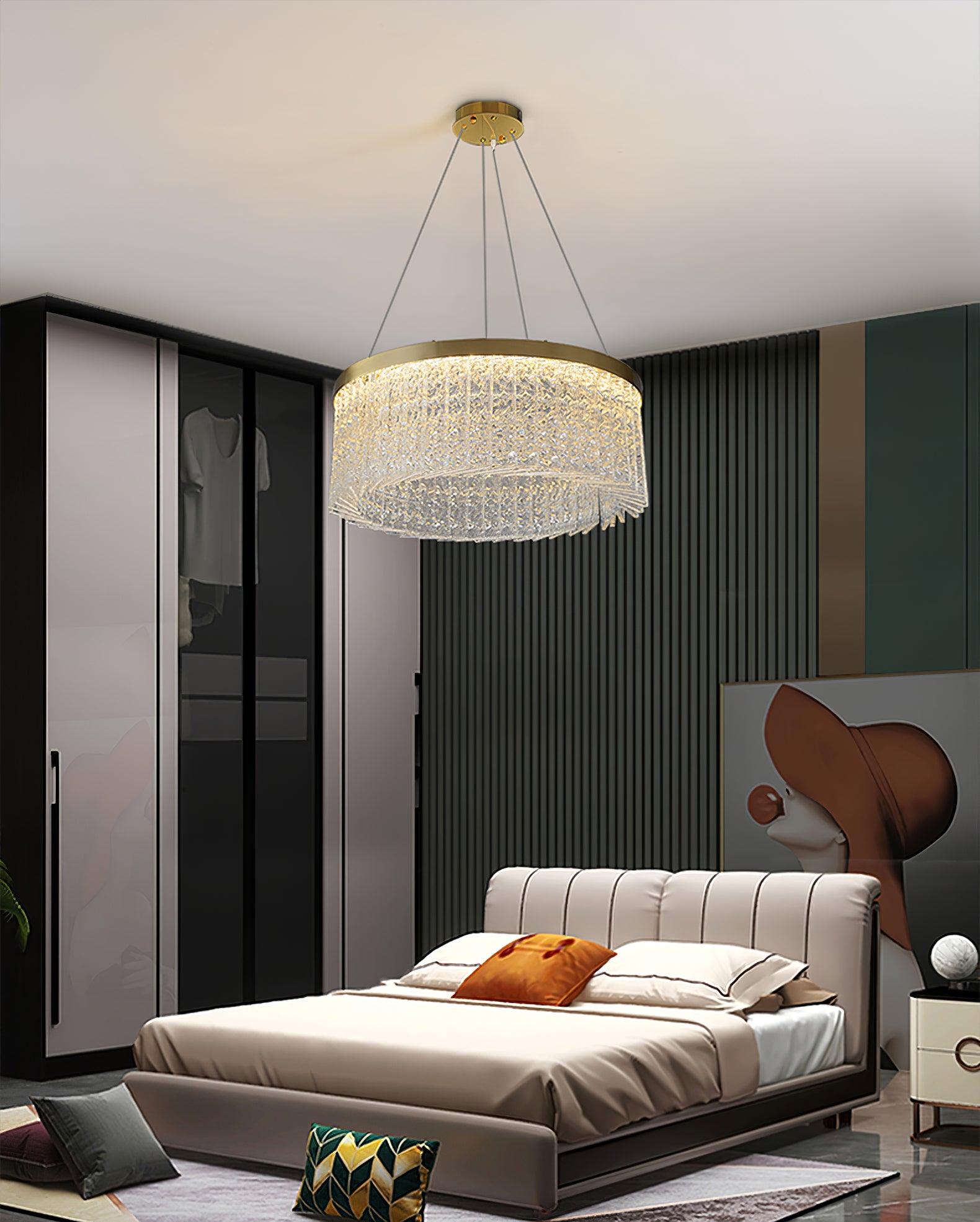Round Halo Crystal Chandelier - Lamp Outdoor