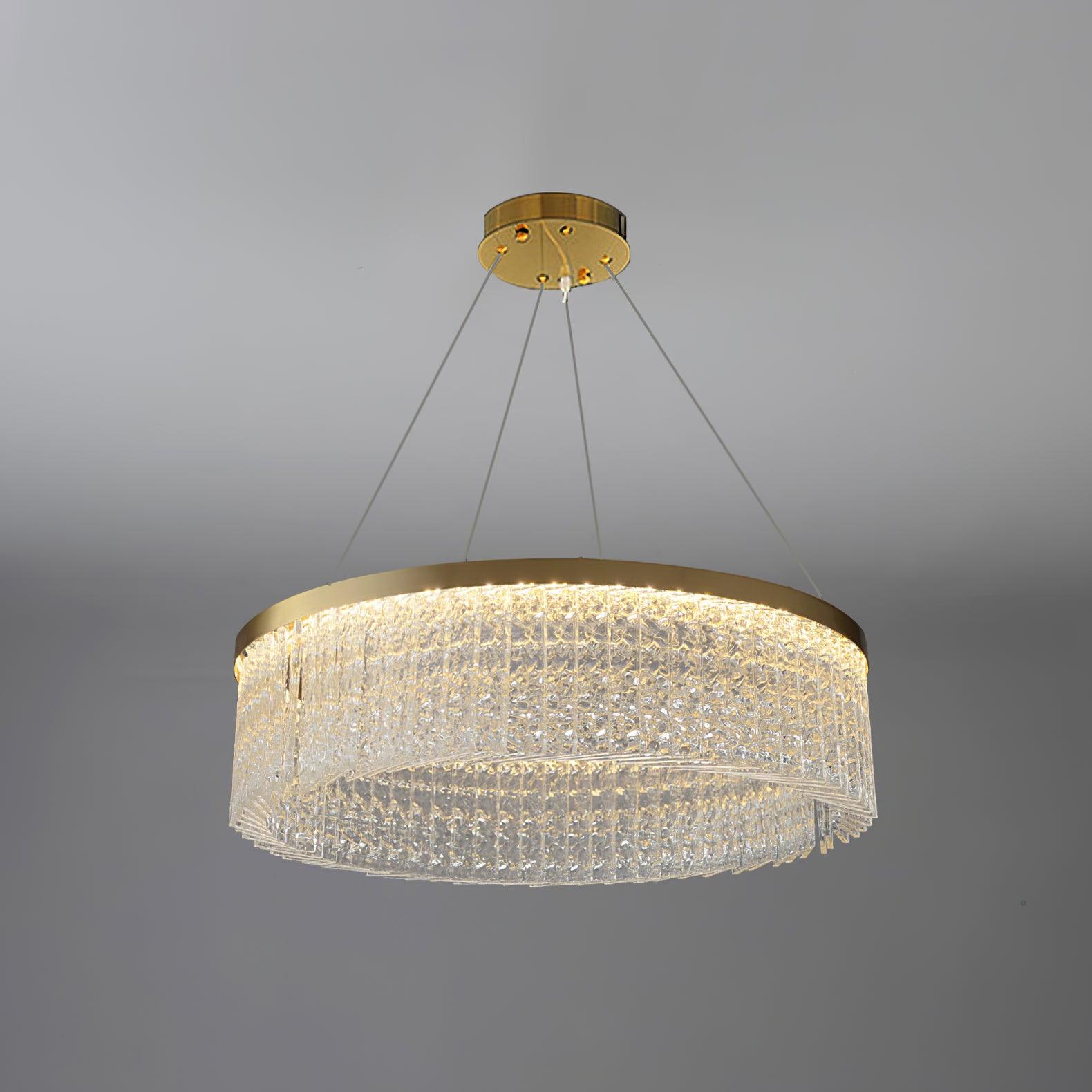 Round Halo Crystal Chandelier - Lamp Outdoor