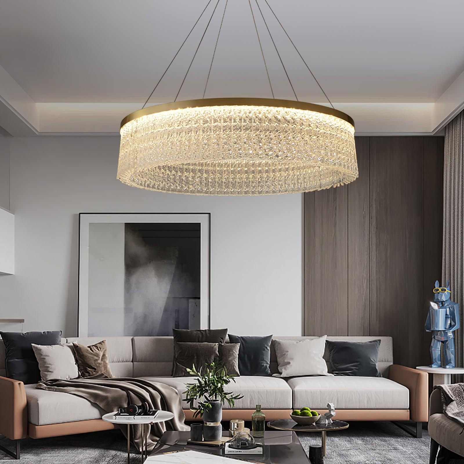 Round Halo Crystal Chandelier - Lamp Outdoor