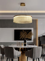 Round Halo Crystal Chandelier - Lamp Outdoor