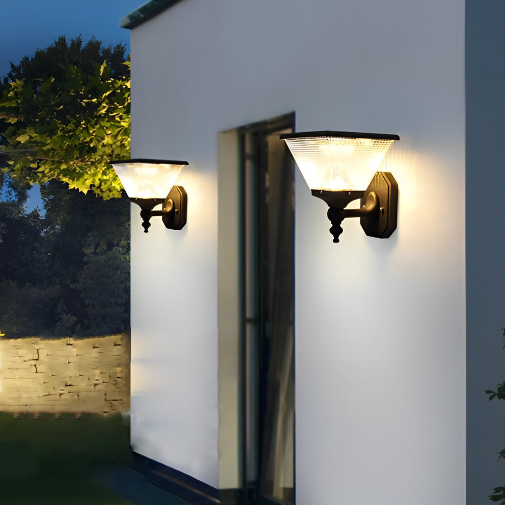 1-Light Black LED Dusk to Dawn Solar Outdoor Wall Light - Lamp Outdoor