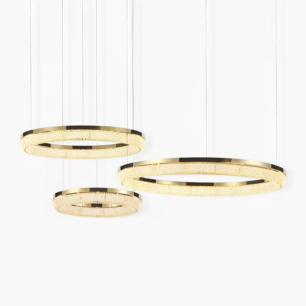 Round Ring Crystal Chandeliers - Lamp Outdoor