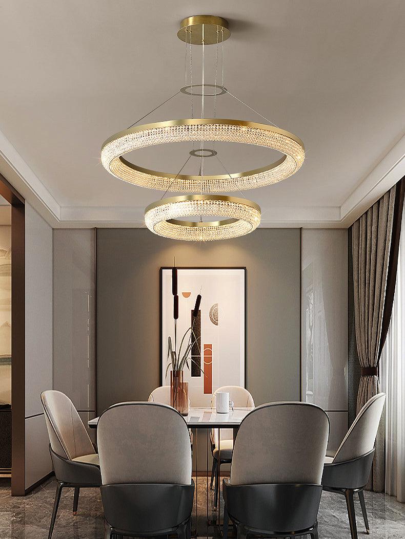 Round Ring Crystal Chandeliers - Lamp Outdoor