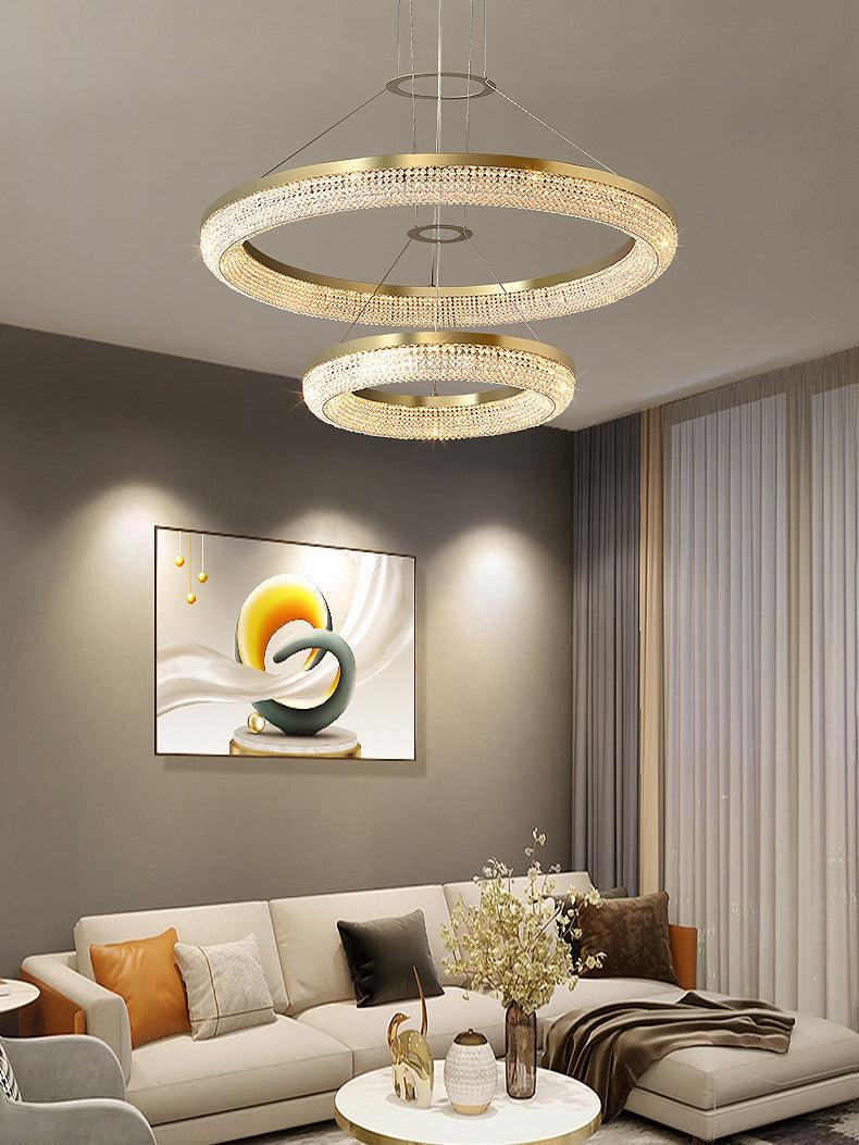 Round Ring Crystal Chandeliers - Lamp Outdoor