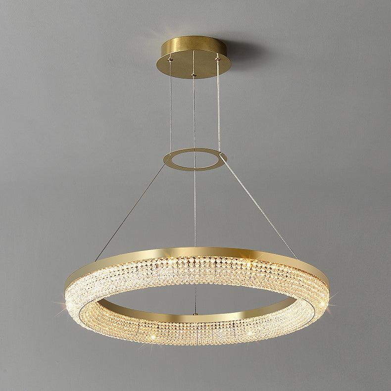 Round Ring Crystal Chandeliers - Lamp Outdoor