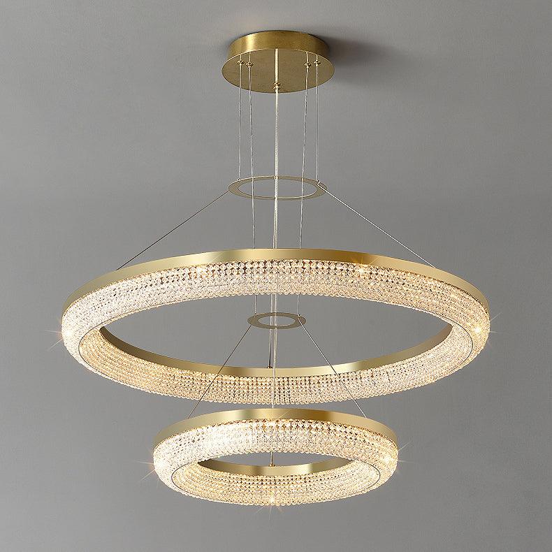 Round Ring Crystal Chandeliers - Lamp Outdoor