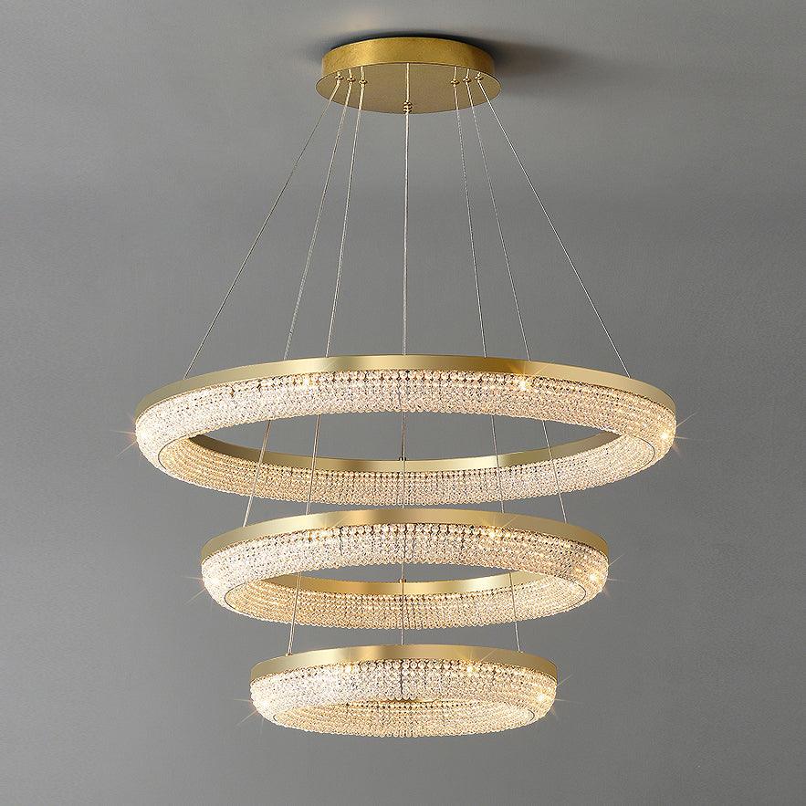 Round Ring Crystal Chandeliers - Lamp Outdoor