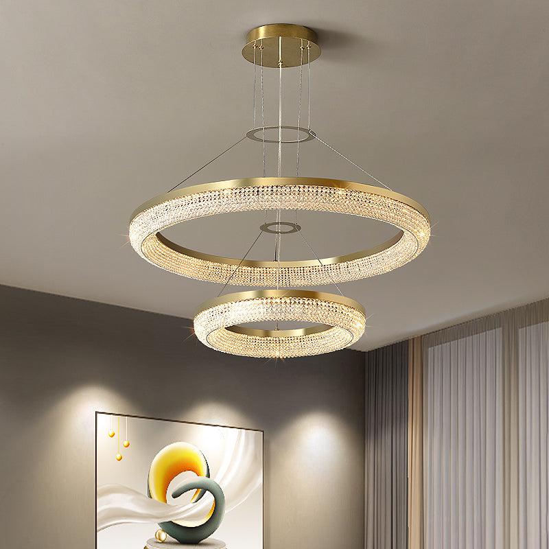 Round Ring Crystal Chandeliers - Lamp Outdoor