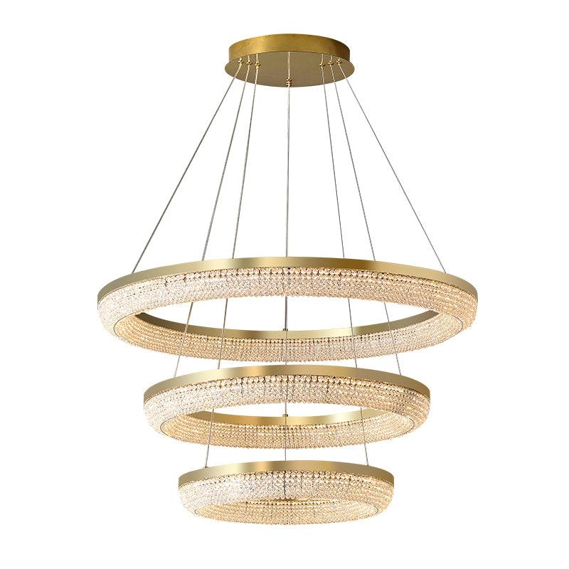 Round Ring Crystal Chandeliers - Lamp Outdoor