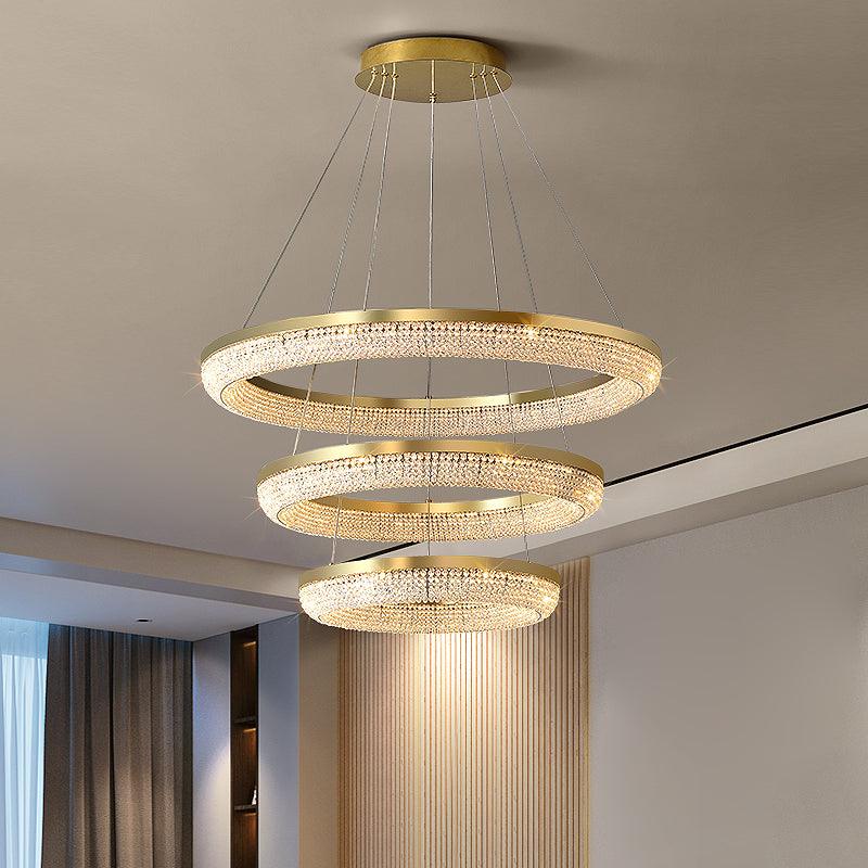 Round Ring Crystal Chandeliers - Lamp Outdoor