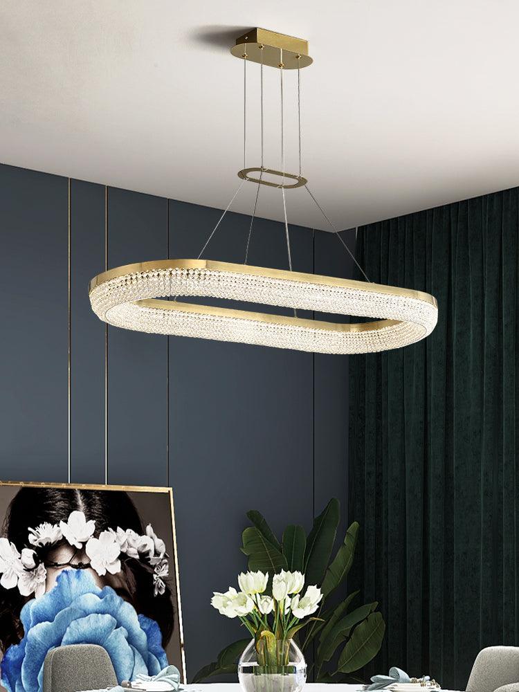 Round Ring Crystal Chandeliers - Lamp Outdoor