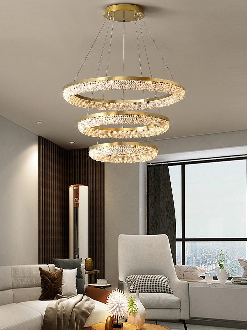 Round Ring Crystal Chandeliers - Lamp Outdoor