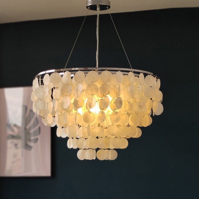 Esileth Postmodern Luxury Shell Wind Chime Metal Chandelier - Lamp Outdoor