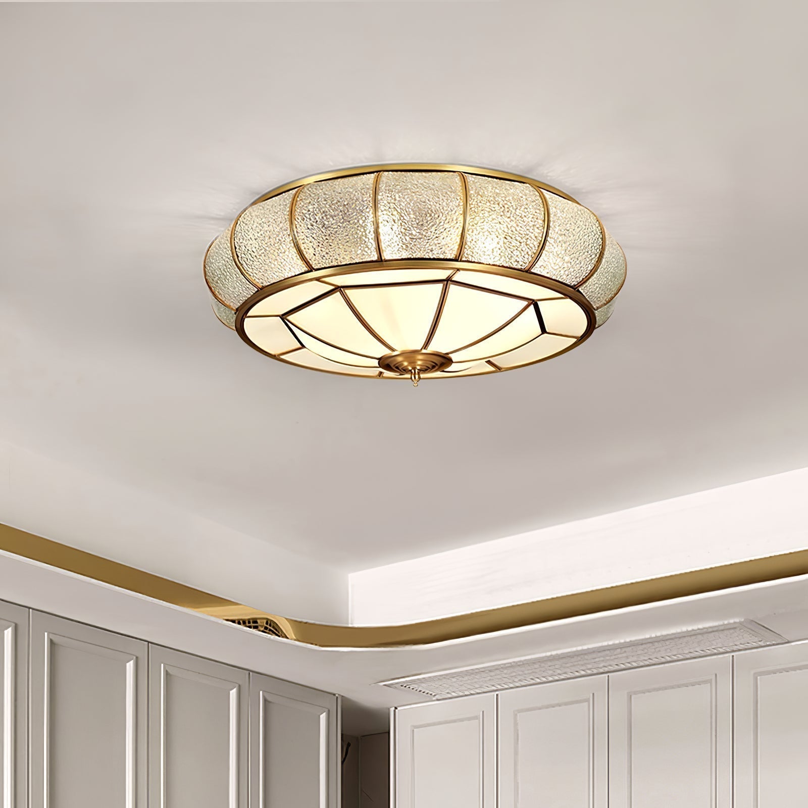 Round Textured Glass Ceiling Light - Lamp Outdoor