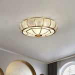 Round Textured Glass Ceiling Light - Lamp Outdoor