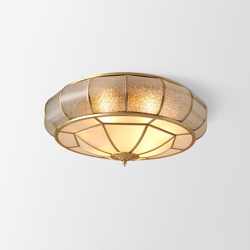 Round Textured Glass Ceiling Light - Lamp Outdoor
