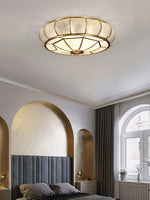 Round Textured Glass Ceiling Light - Lamp Outdoor